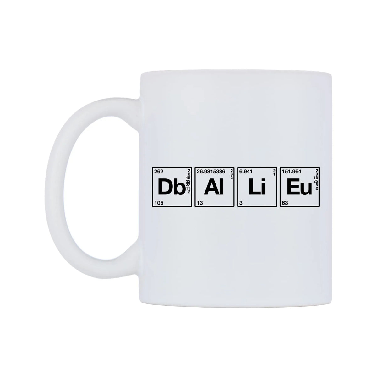 Dale - Chemistry Themed Mug — mug, right side, on a white background