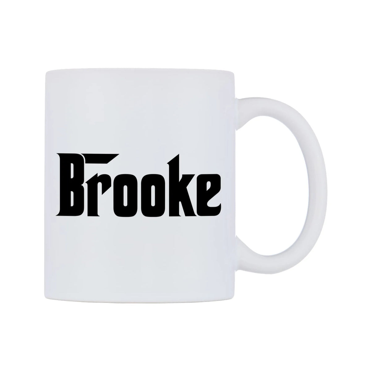 Brooke - Godfather Themed Mug — white 11oz gloss mug, left side, on a white background