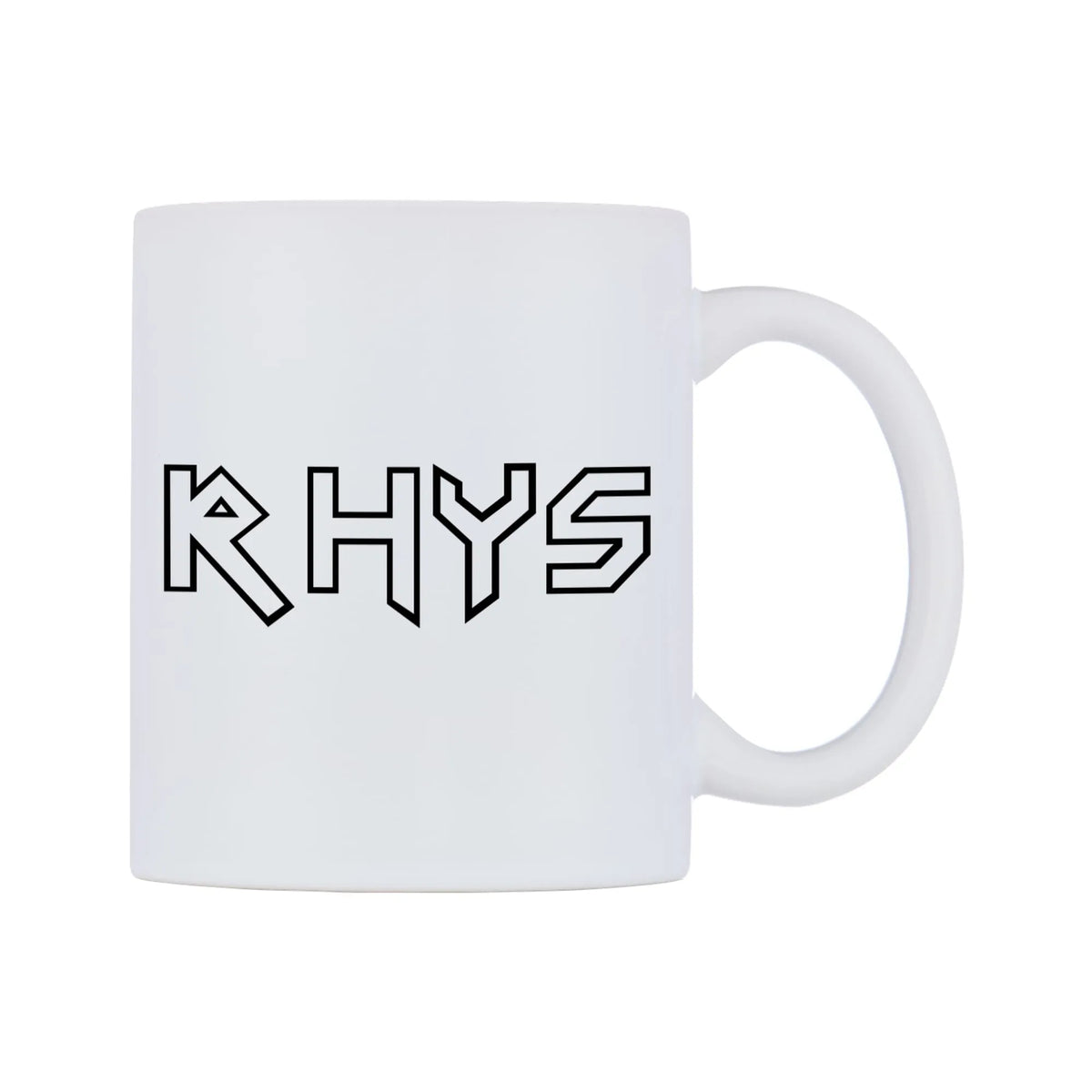 Rhys - Iron Maiden Themed Mug — white 11oz gloss mug, left side, on a white background