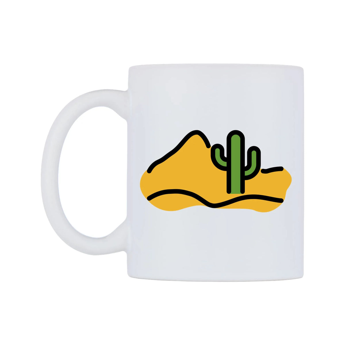 Desert Emoji Mug — mug, right side, on a white background