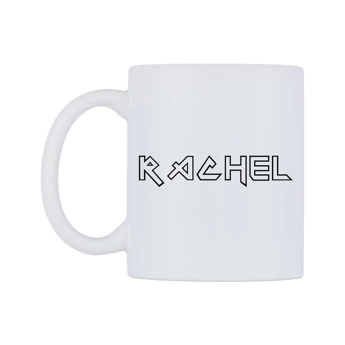 Rachel - Iron Maiden Themed Mug — white 11oz gloss mug, right side, on a white background