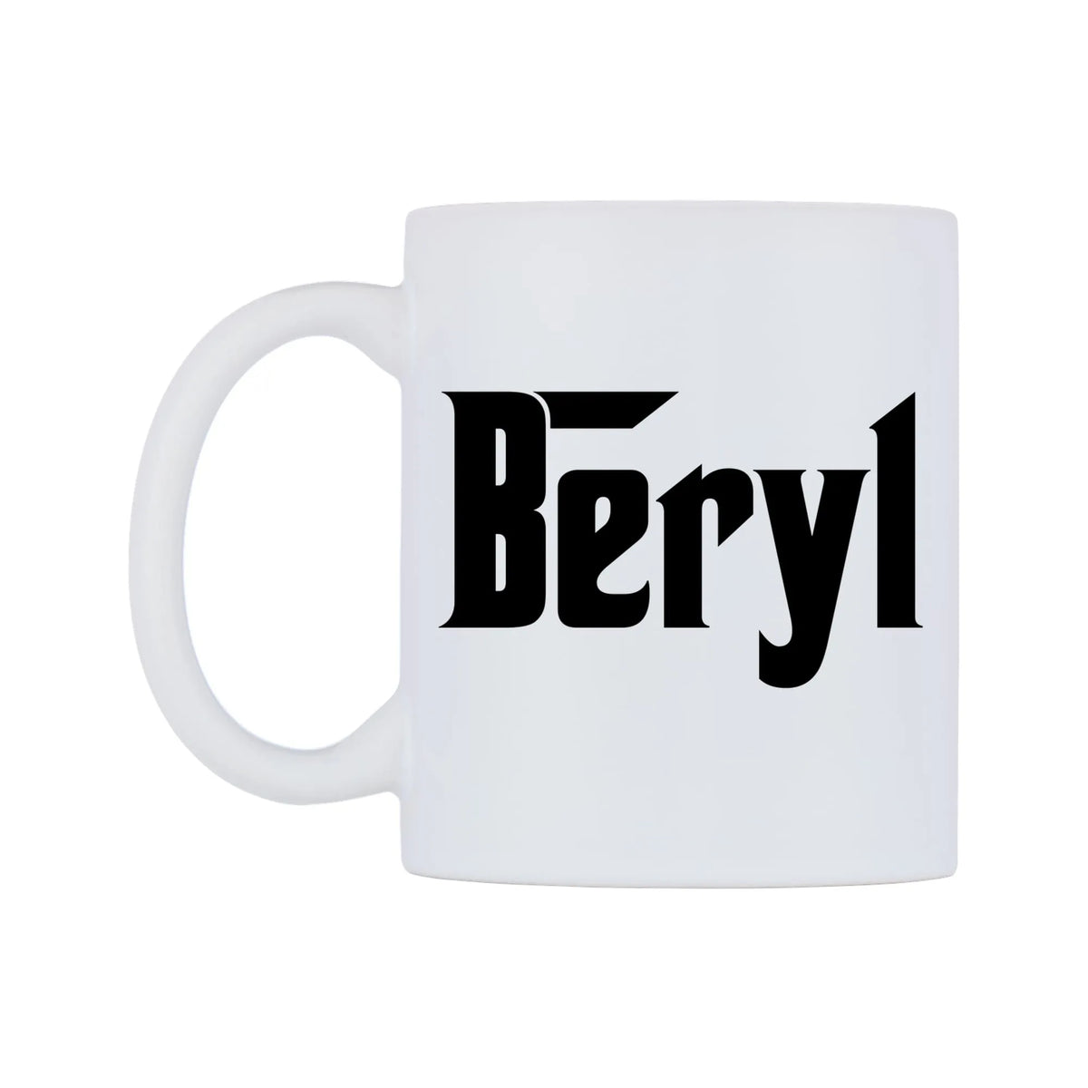 Beryl - Godfather Themed Mug — white 11oz gloss mug, right side, on a white background