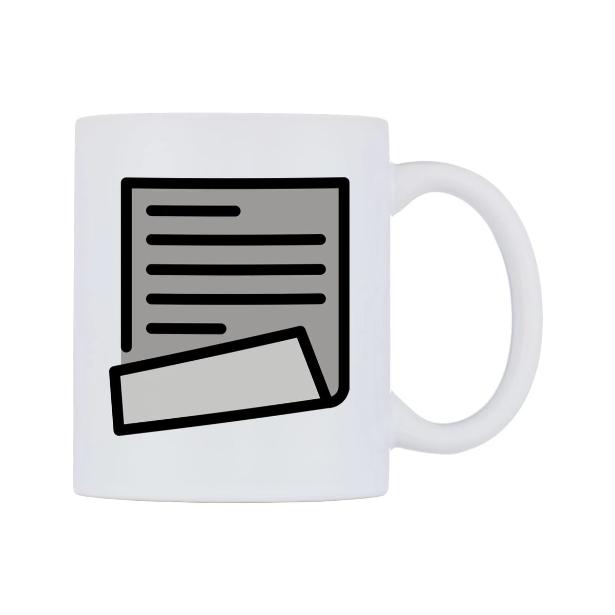 Page With Curl Emoji Mug — mug, left side, on a white background