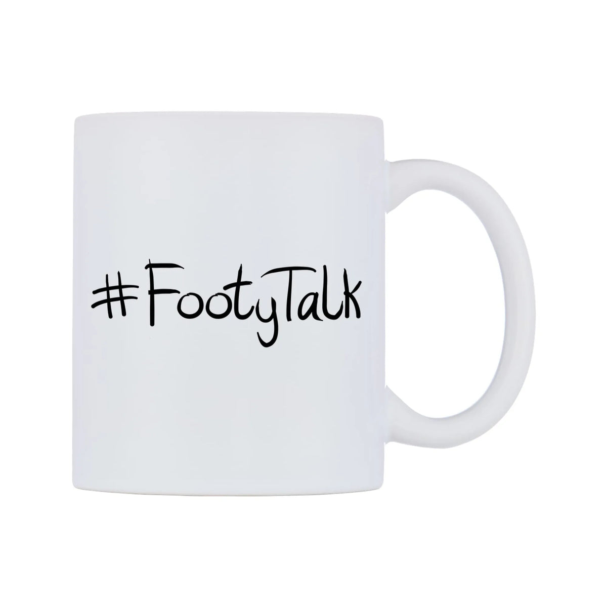 FootyTalk Mug — mug, left side, on a white background