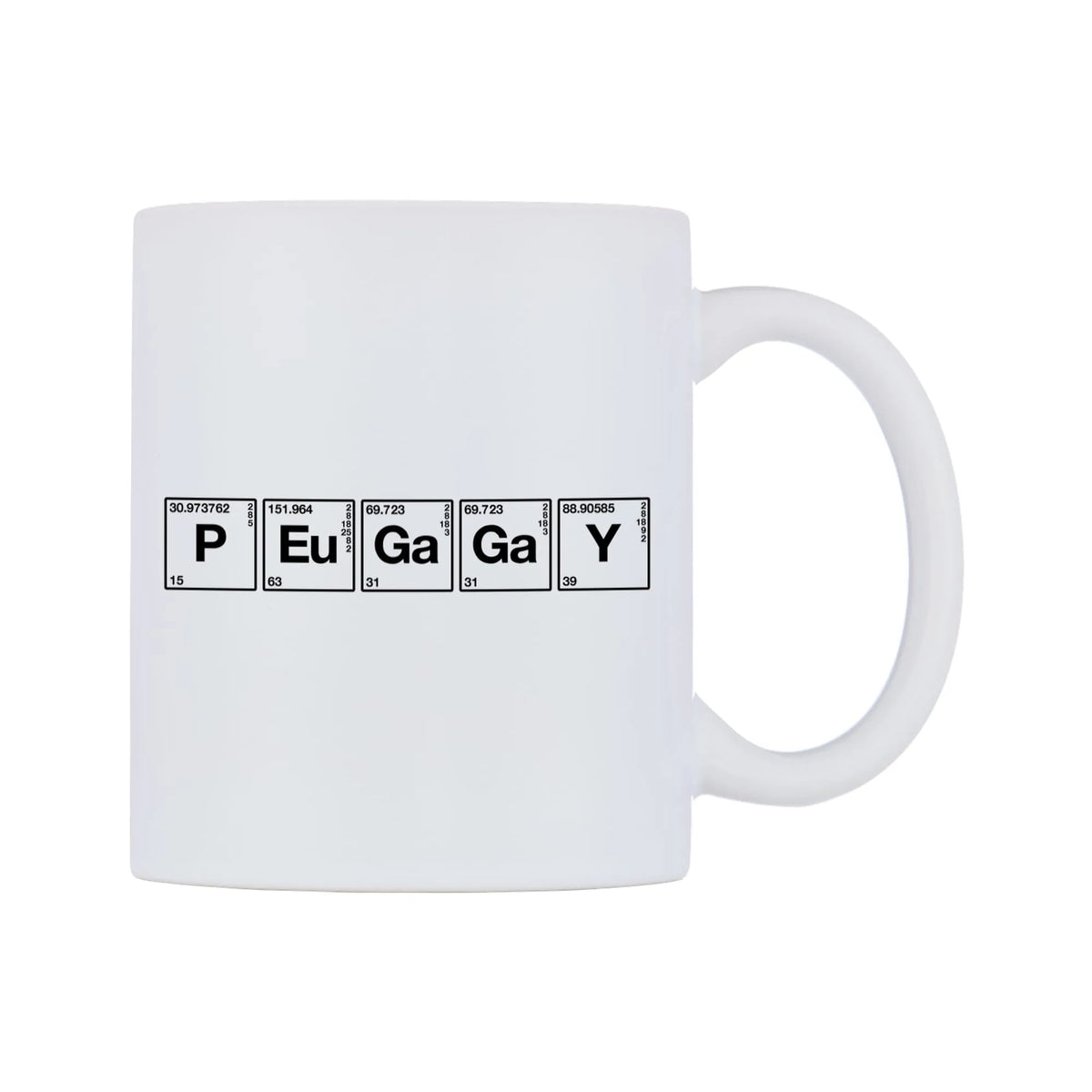 Peggy - Chemistry Themed Mug — mug, left side, on a white background