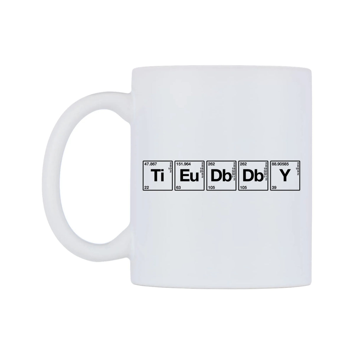 Teddy - Chemistry Themed Mug — mug, right side, on a white background