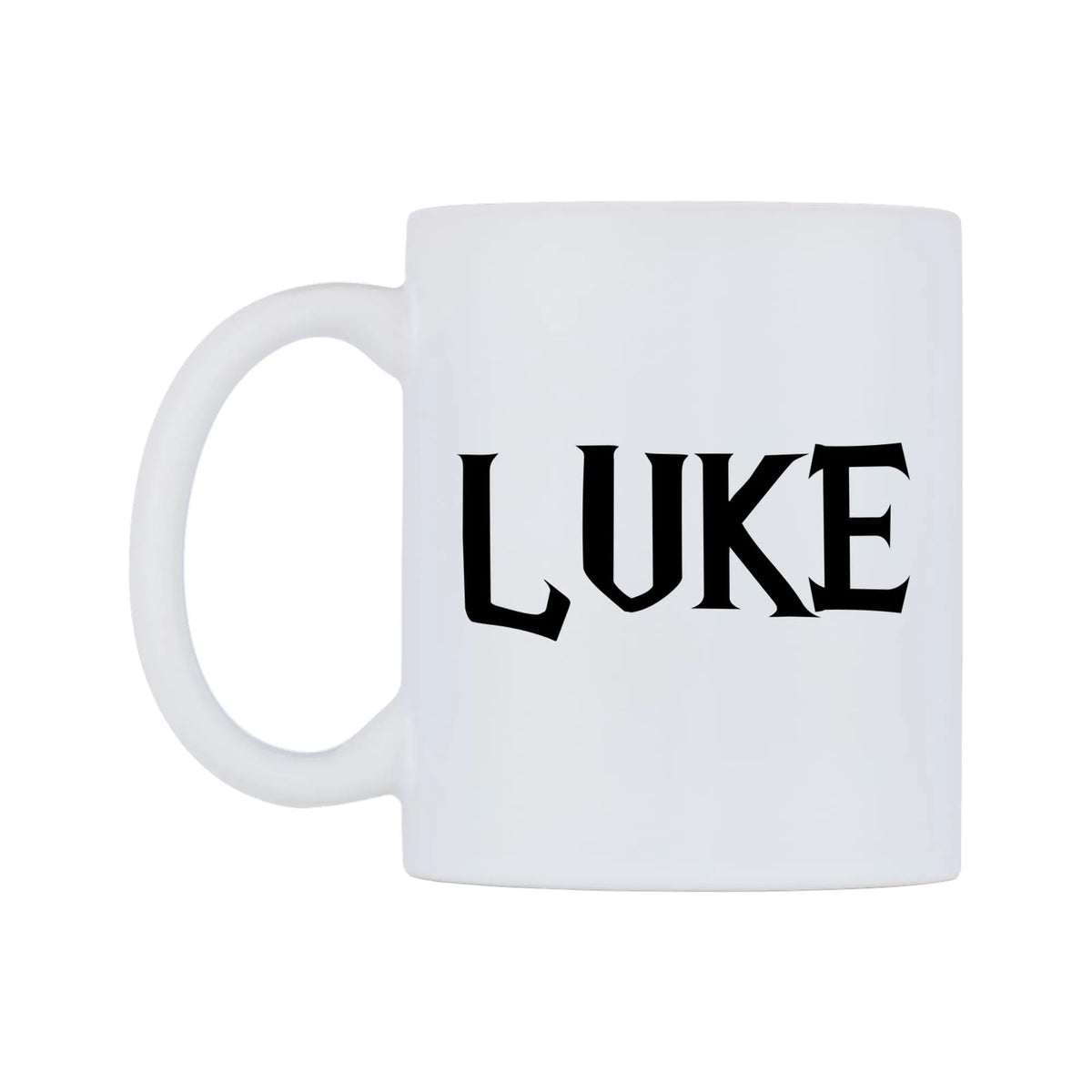 Luke - Wizard Themed Mug — white 11oz gloss mug, right side, on a white background