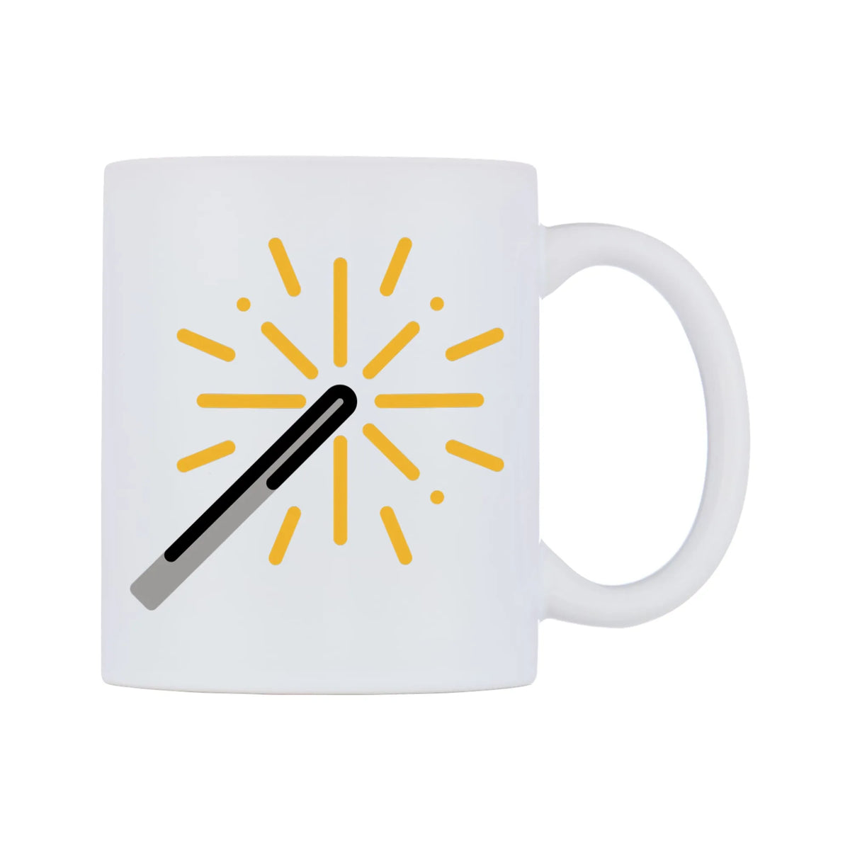 Sparkler Emoji Mug — mug, left side, on a white background