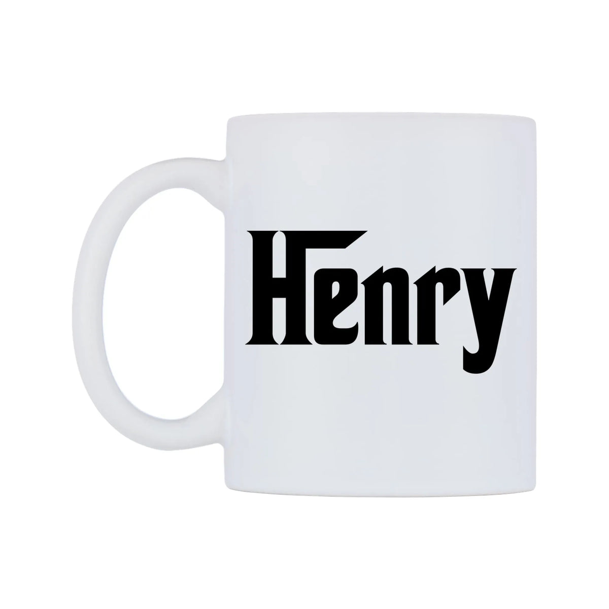 Henry - Godfather Themed Mug — white 11oz gloss mug, right side, on a white background