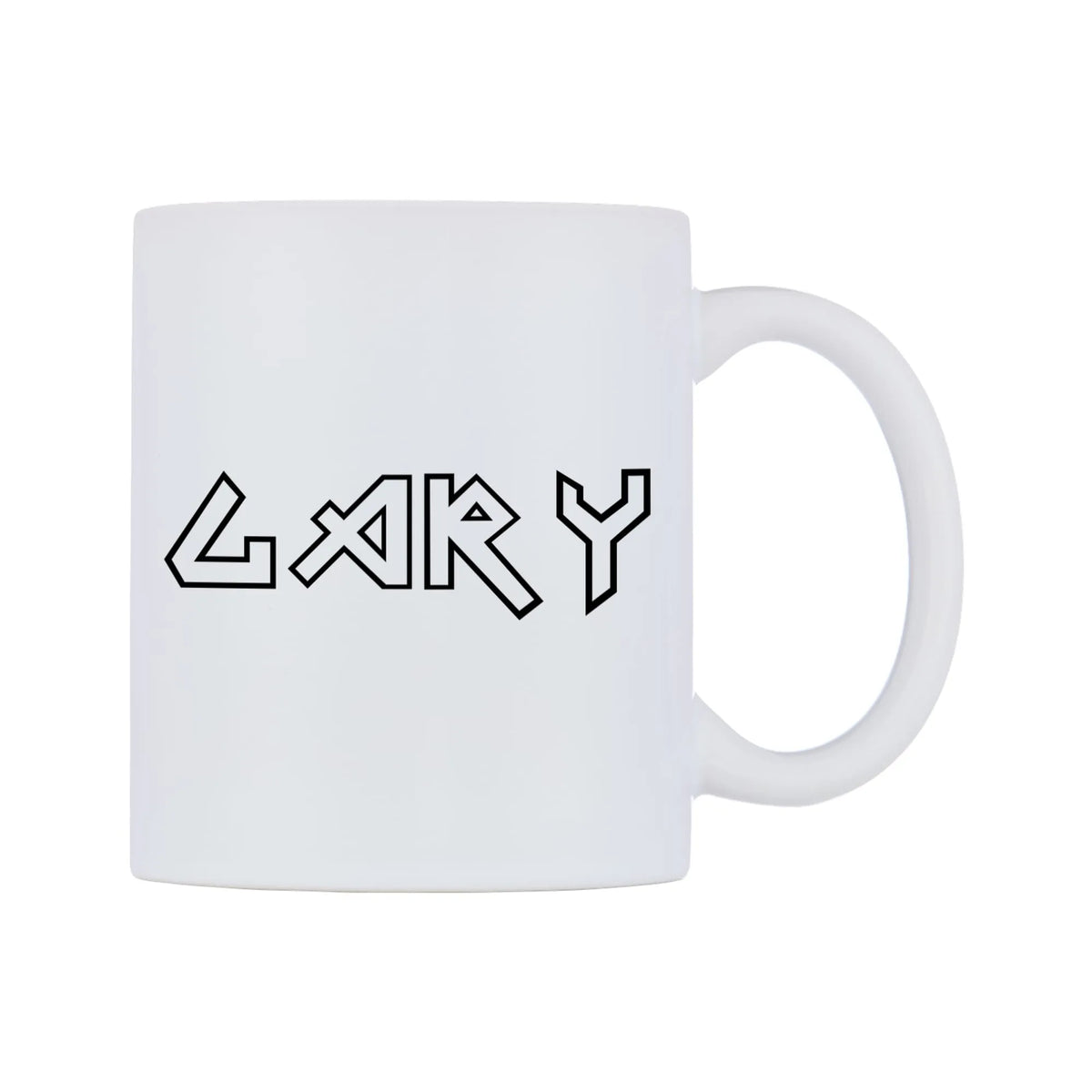 Gary - Iron Maiden Themed Mug — white 11oz gloss mug, left side, on a white background