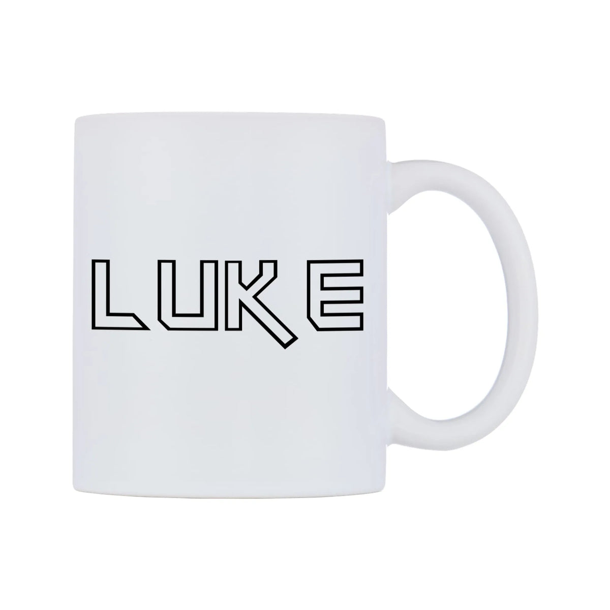 Luke - Iron Maiden Themed Mug — white 11oz gloss mug, left side, on a white background