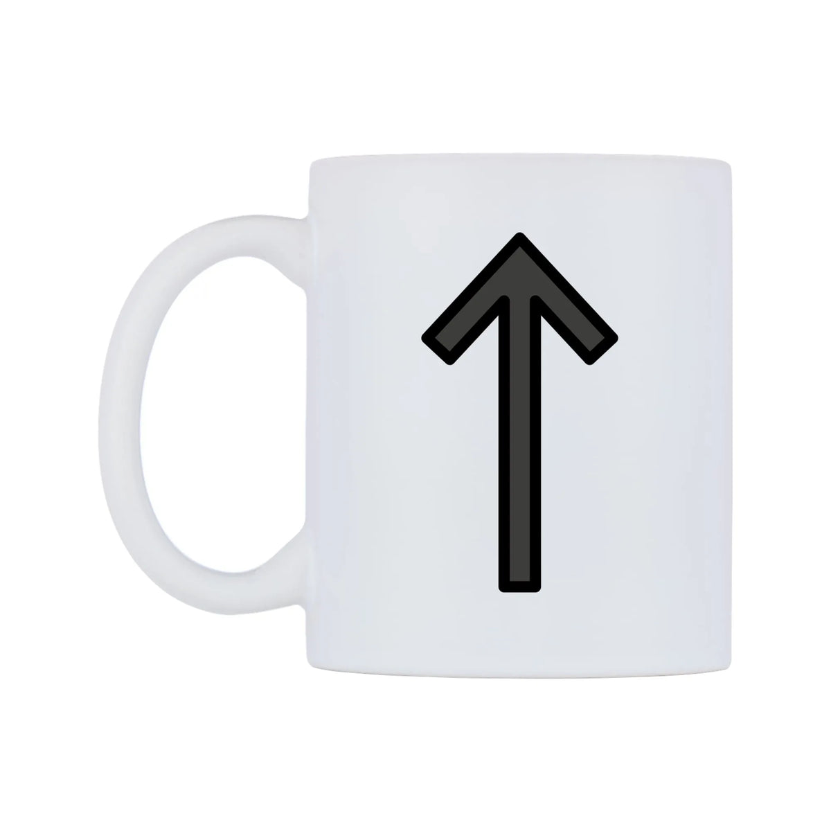 Up Arrow Emoji Mug — mug, right side, on a white background