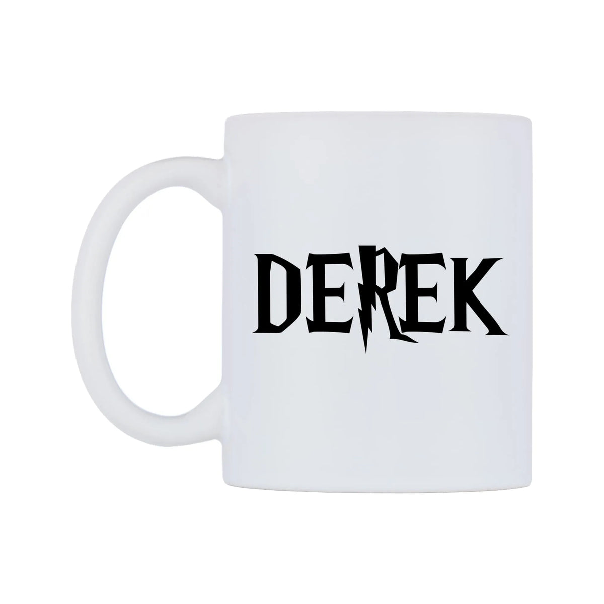 Derek - Wizard Themed Mug — white 11oz gloss mug, right side, on a white background
