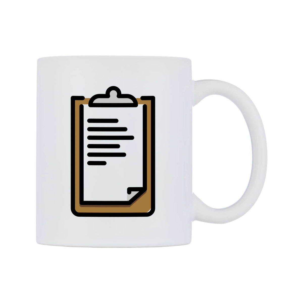 Clipboard Emoji Mug — mug, left side, on a white background