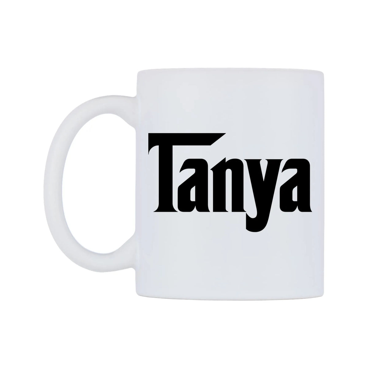 Tanya - Godfather Themed Mug — white 11oz gloss mug, right side, on a white background