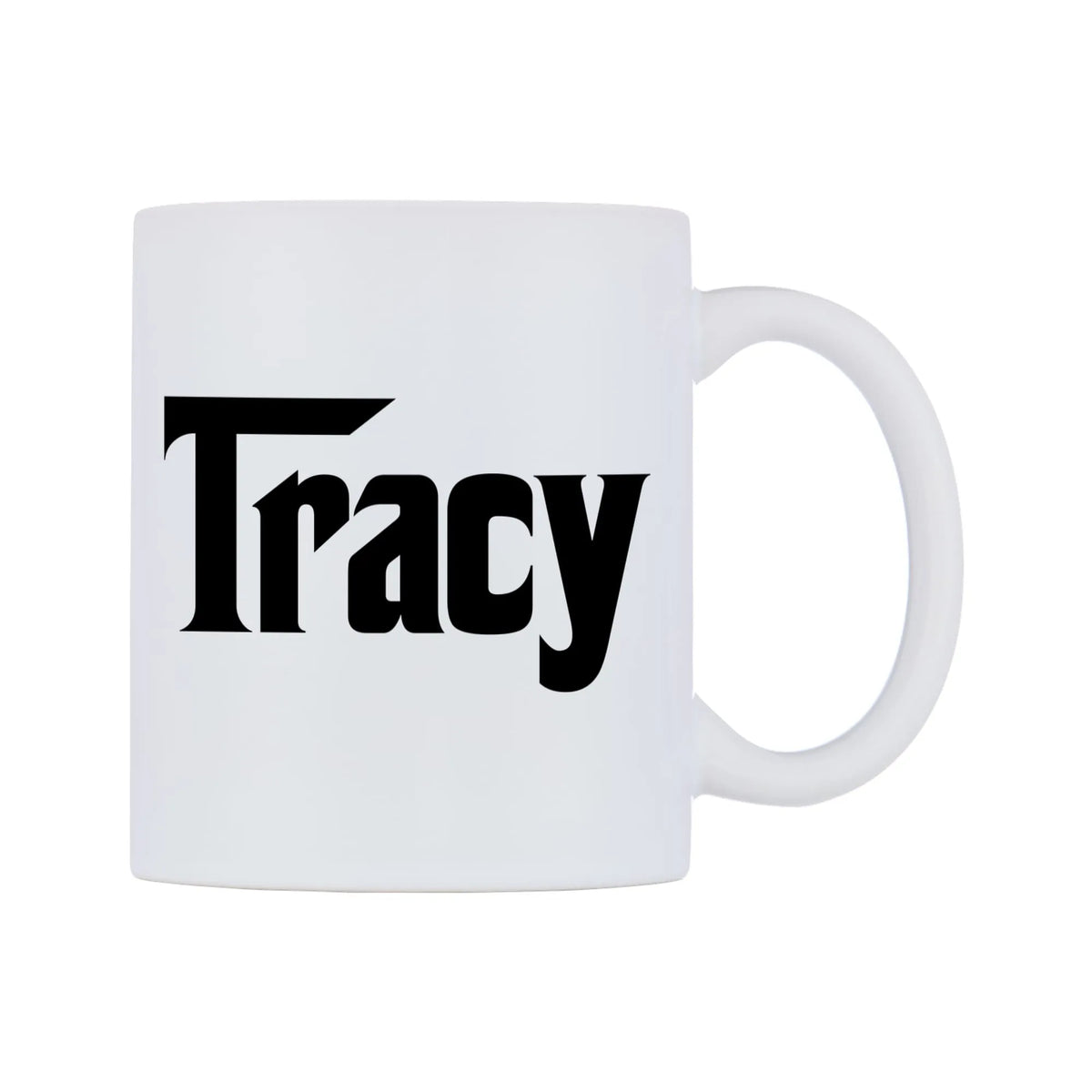 Tracy - Godfather Themed Mug — white 11oz gloss mug, left side, on a white background