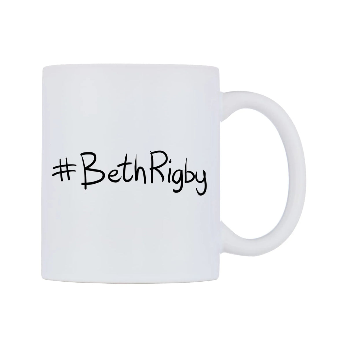 BethRigby Mug — mug, left side, on a white background