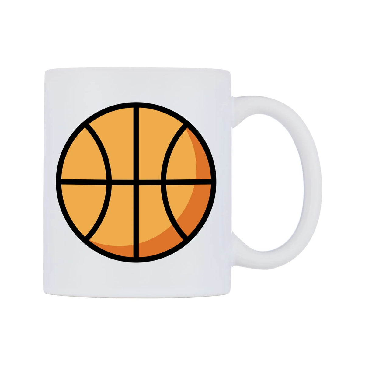 Basketball Emoji Mug — mug, left side, on a white background