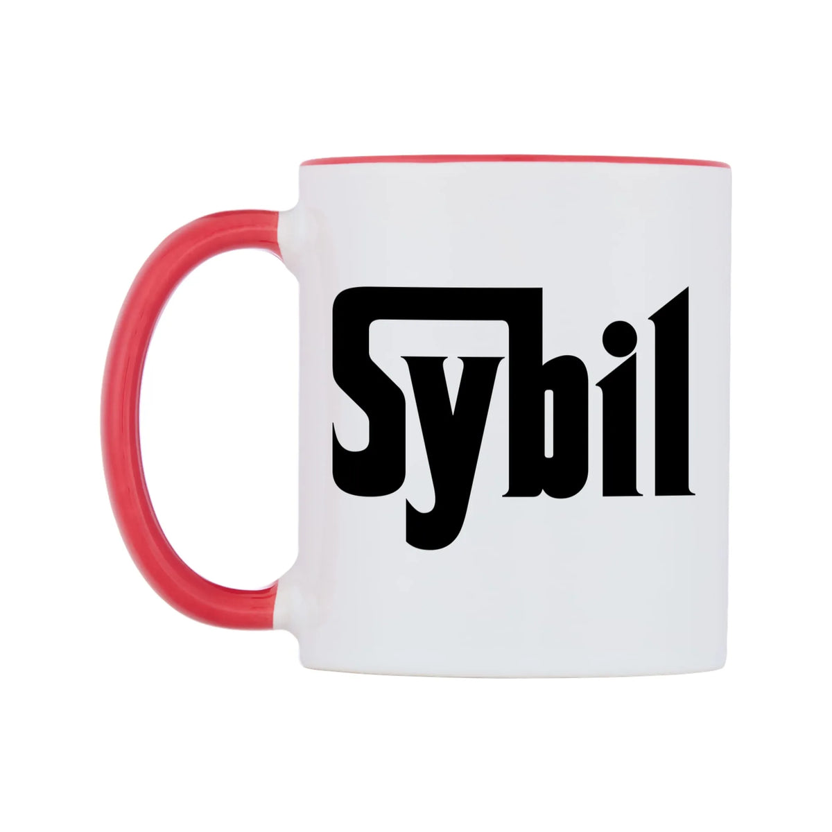 Sybil - Godfather Themed Mug — white 11oz gloss mug with a red inside and handle, right side, on a white background