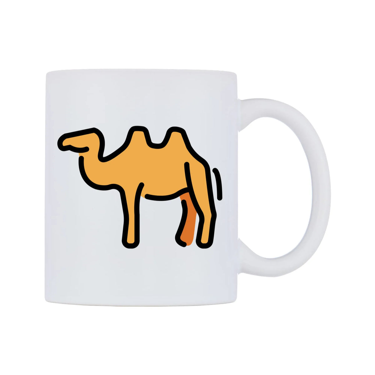 Two-Hump Camel Emoji Mug — mug, left side, on a white background