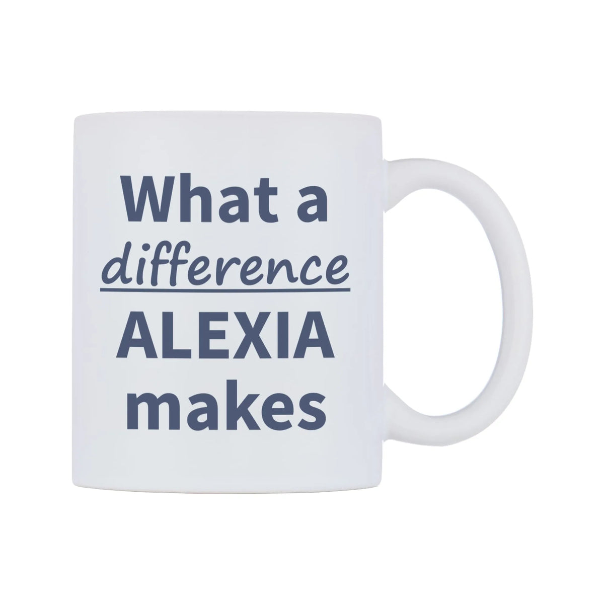 What a difference ALEXIA makes Mug — mug, left side, on a white background