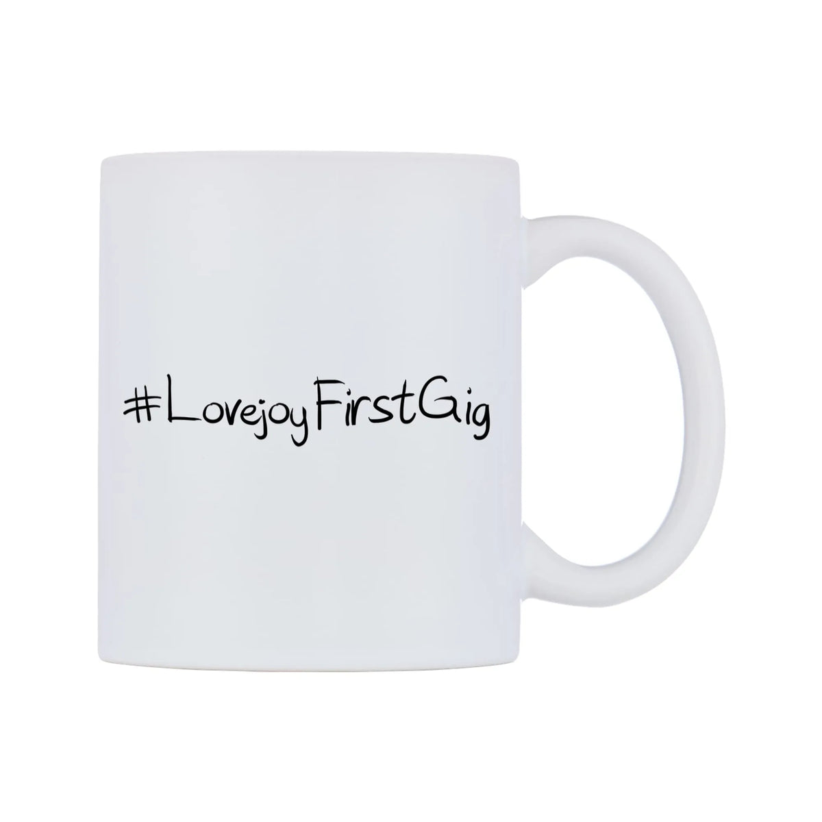 LovejoyFirstGig Mug — mug, left side, on a white background