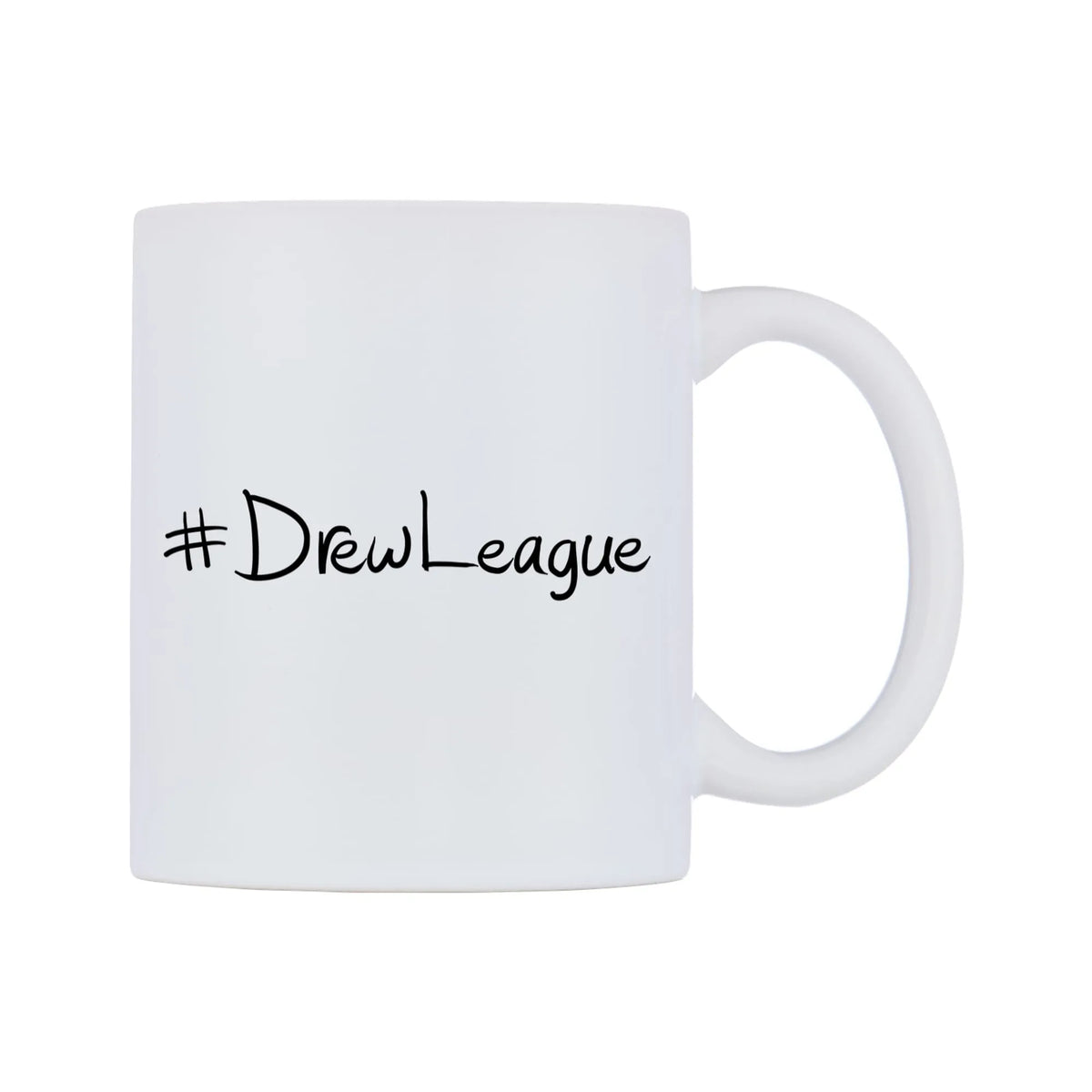 DrewLeague Mug — mug, left side, on a white background