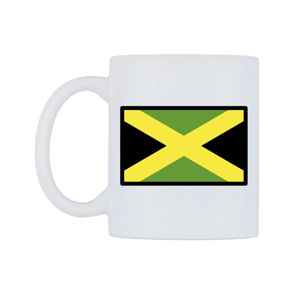 Jamaica Flag Emoji Mug — mug, right side, on a white background