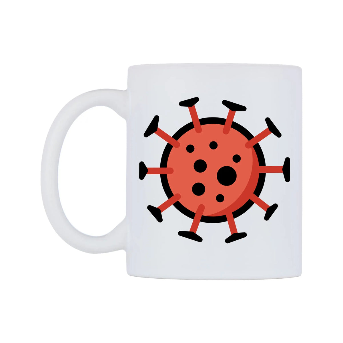Microbe Emoji Mug — mug, right side, on a white background