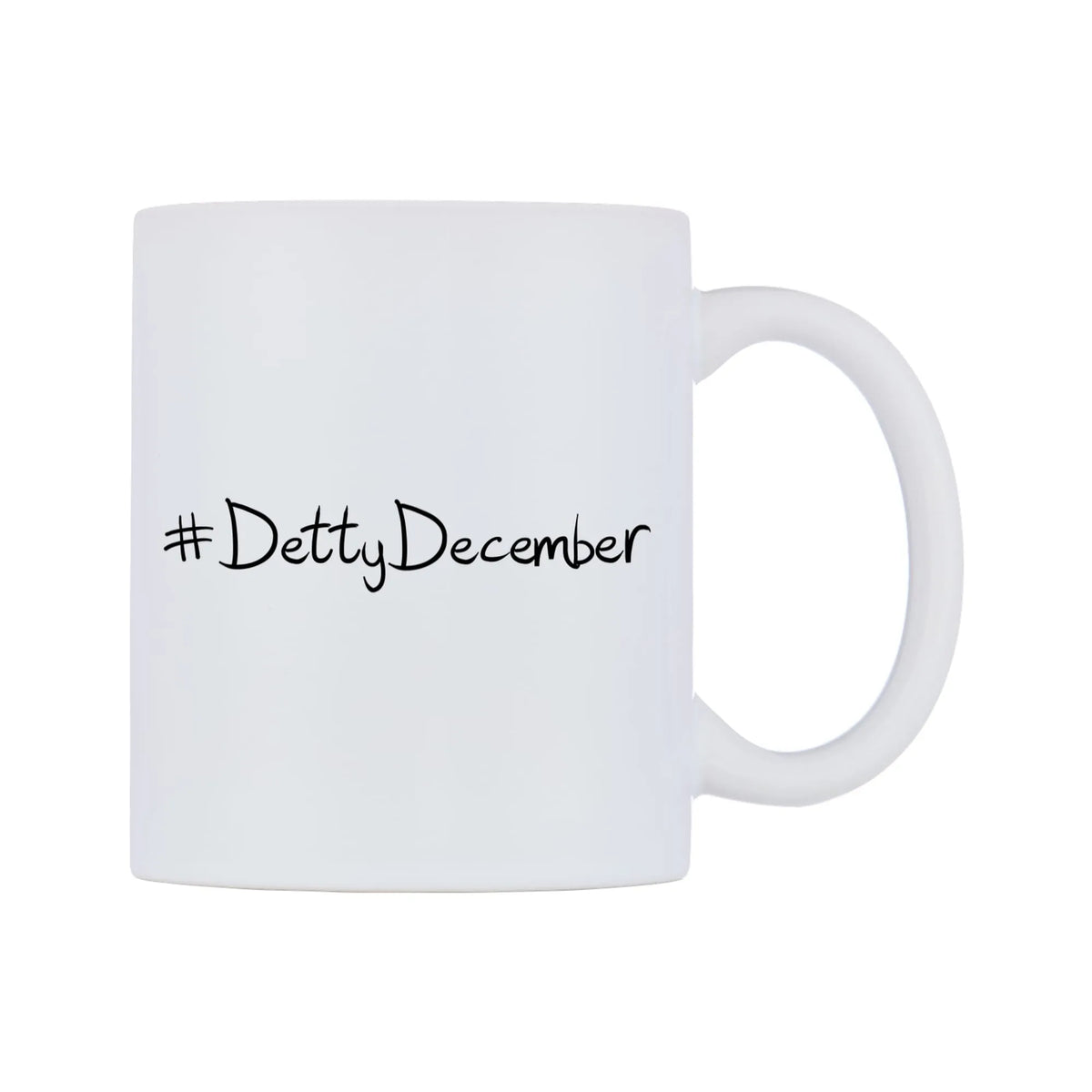 DettyDecember Mug — mug, left side, on a white background