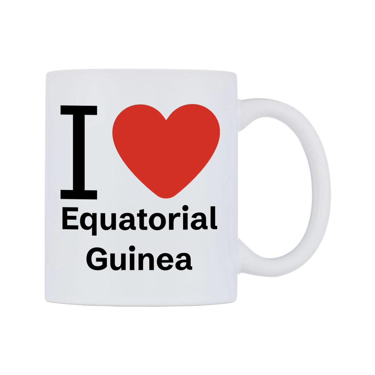 I Love Equatorial Guinea Mug — mug, left side, on a white background
