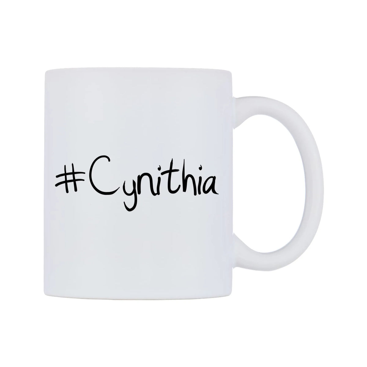 Cynithia Mug — mug, left side, on a white background