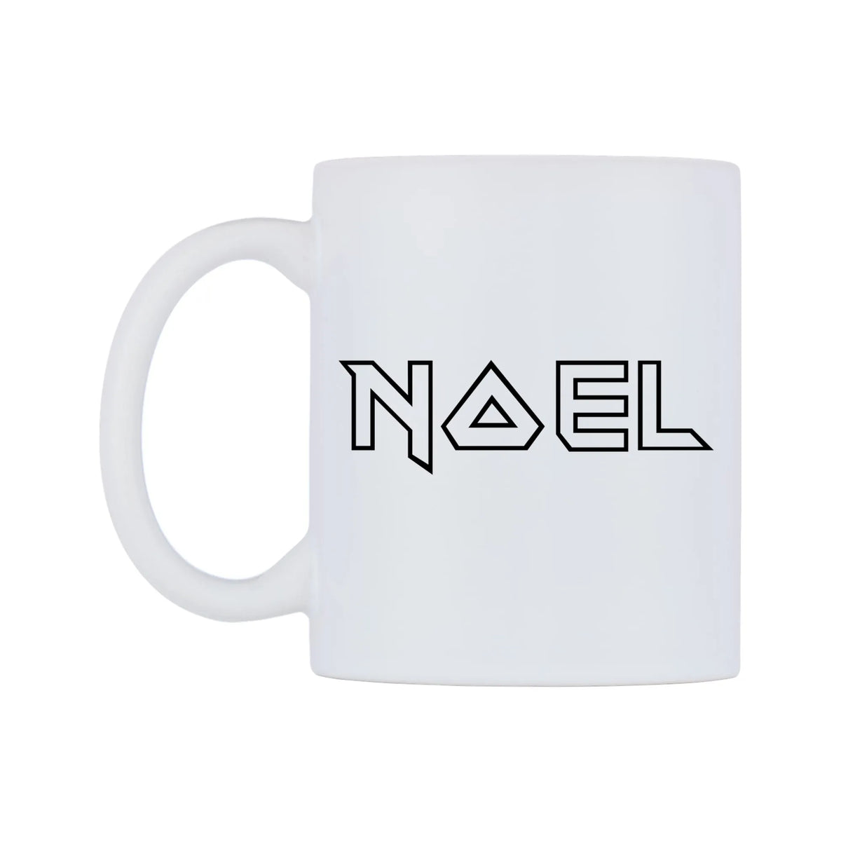 Noel - Iron Maiden Themed Mug — white 11oz gloss mug, right side, on a white background