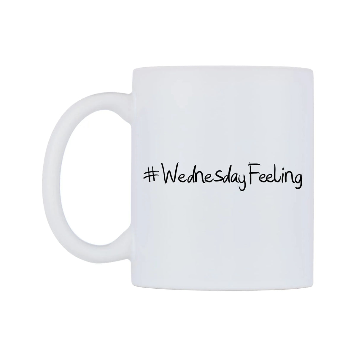 WednesdayFeeling Mug — mug, right side, on a white background
