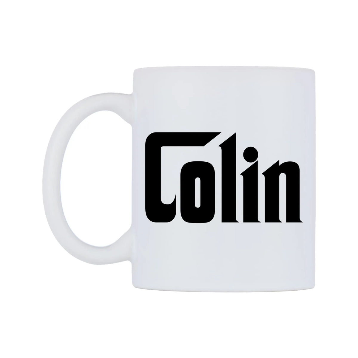Colin - Godfather Themed Mug — white 11oz gloss mug, right side, on a white background