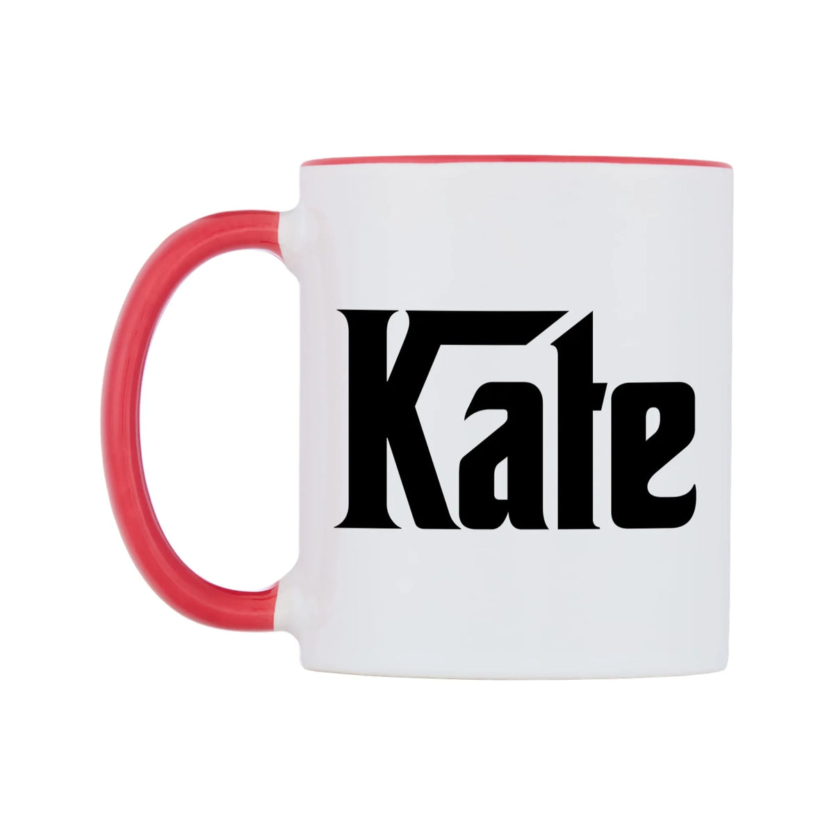 Kate - Godfather Themed Mug — white 11oz gloss mug with a red inside and handle, right side, on a white background