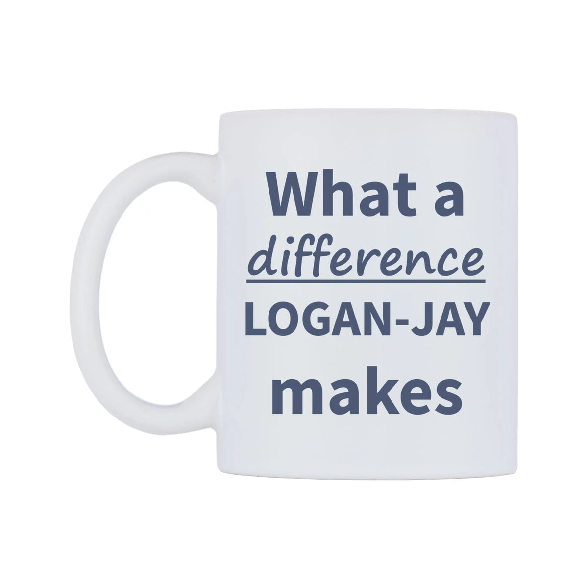 What a difference LOGAN-JAY makes Mug — mug, right side, on a white background