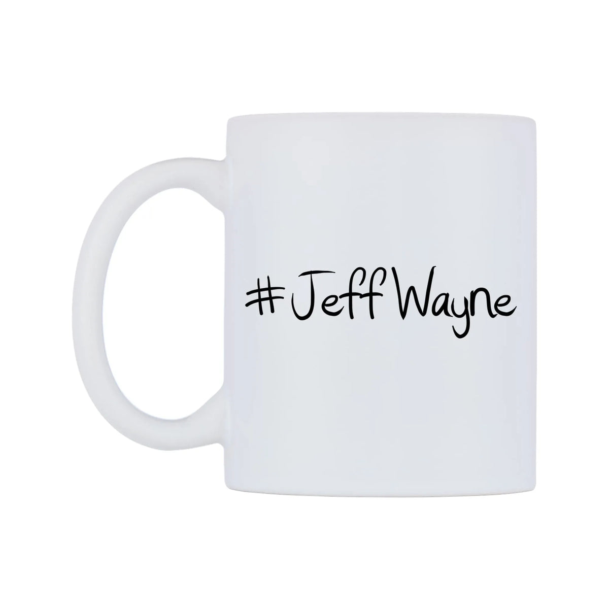 JeffWayne Mug — mug, right side, on a white background