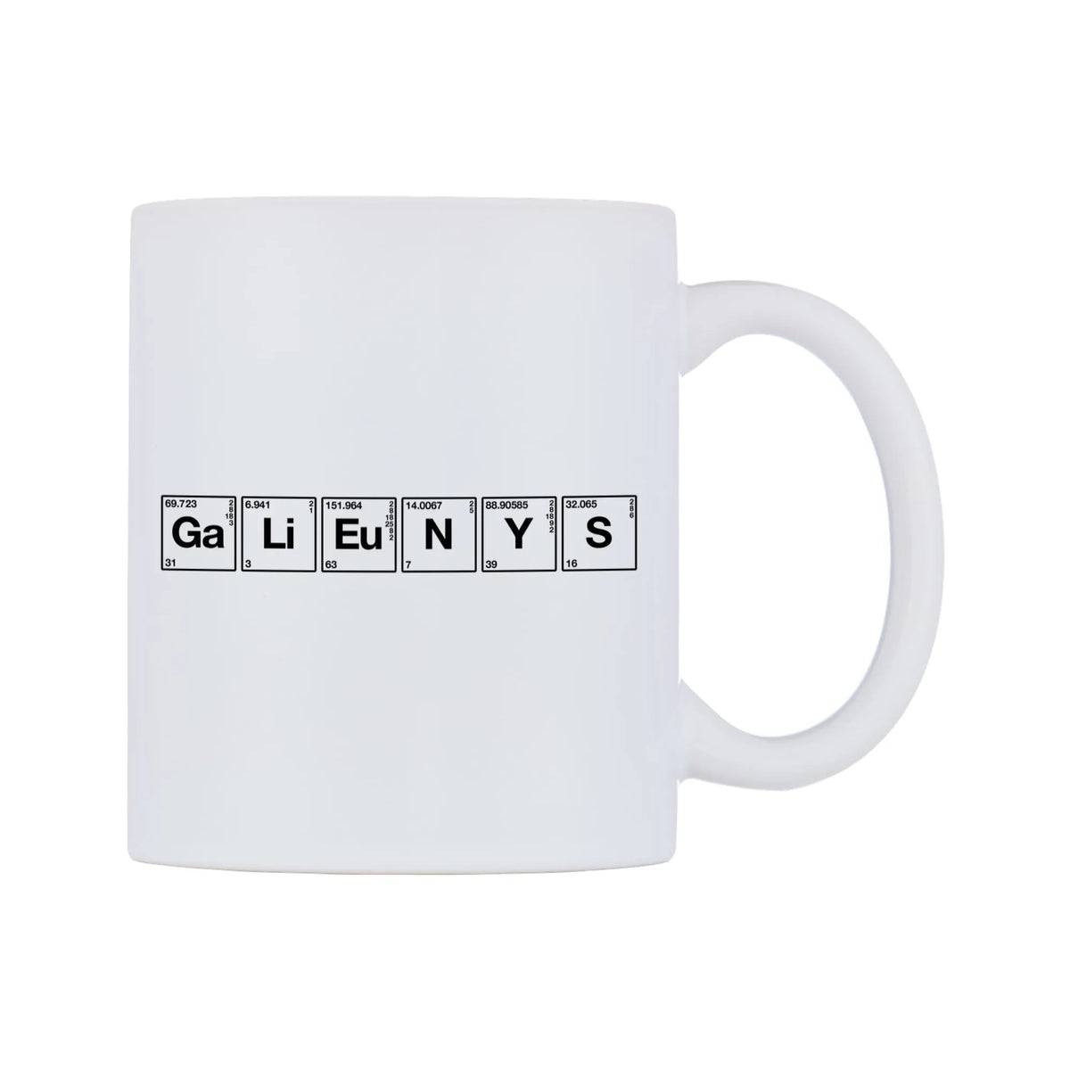 Glenys - Chemistry Themed Mug — mug, left side, on a white background