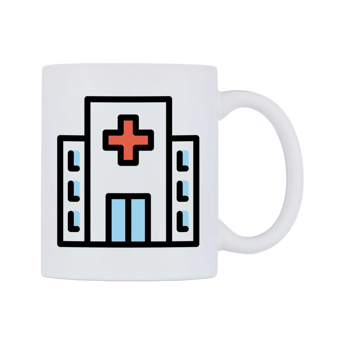 Hospital Emoji Mug — mug, left side, on a white background