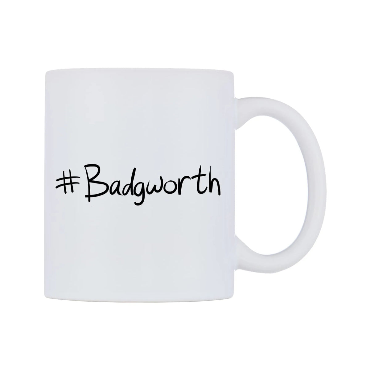 Badgworth Mug — mug, left side, on a white background