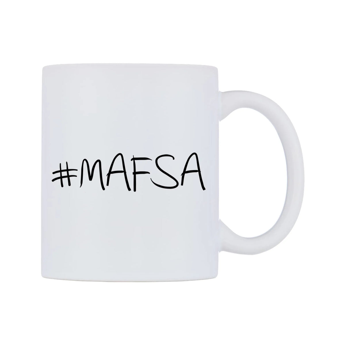 MAFSA Mug — mug, left side, on a white background