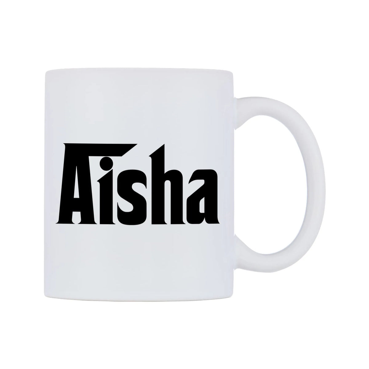 Aisha - Godfather Themed Mug — white 11oz gloss mug, left side, on a white background