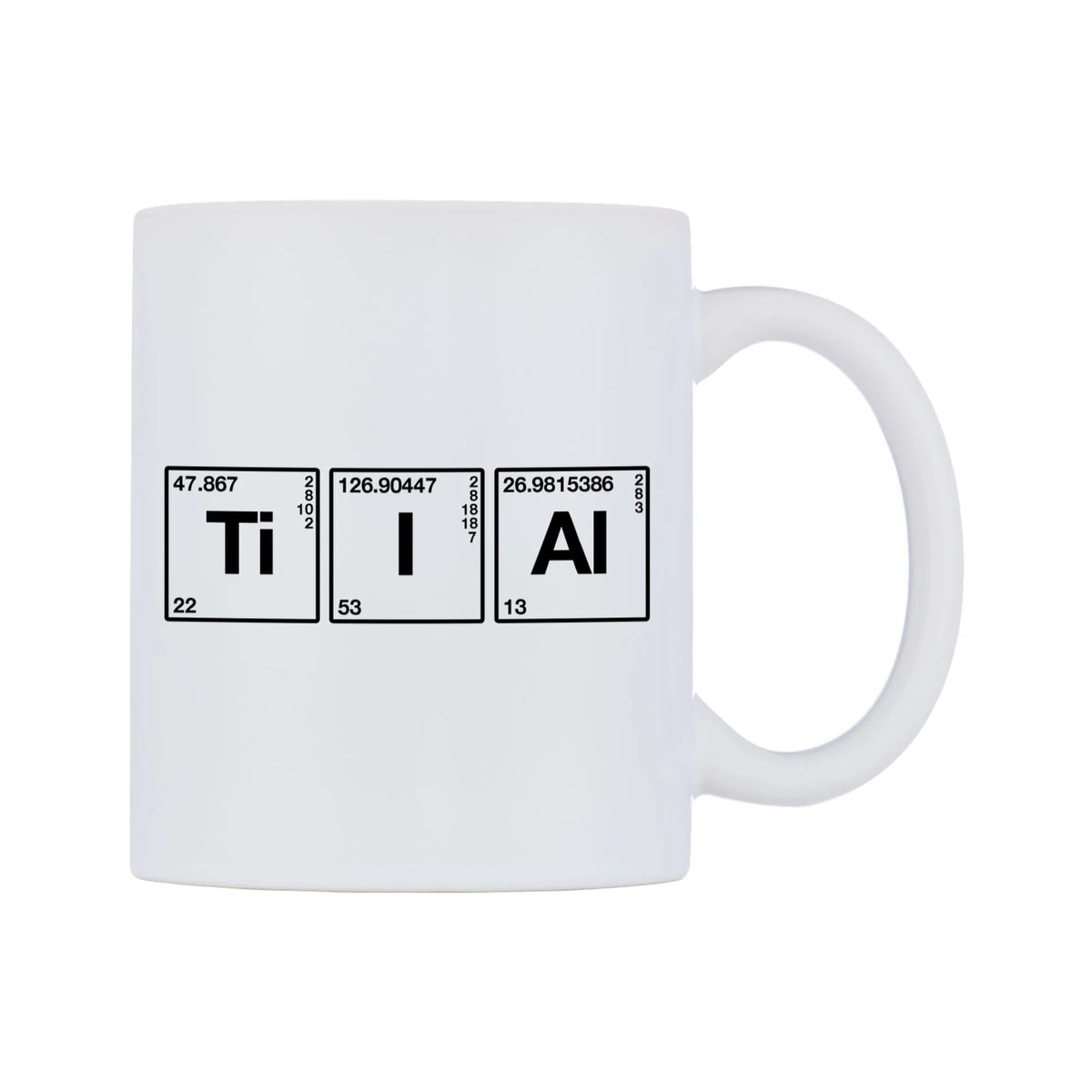 Tia - Chemistry Themed Mug — mug, left side, on a white background