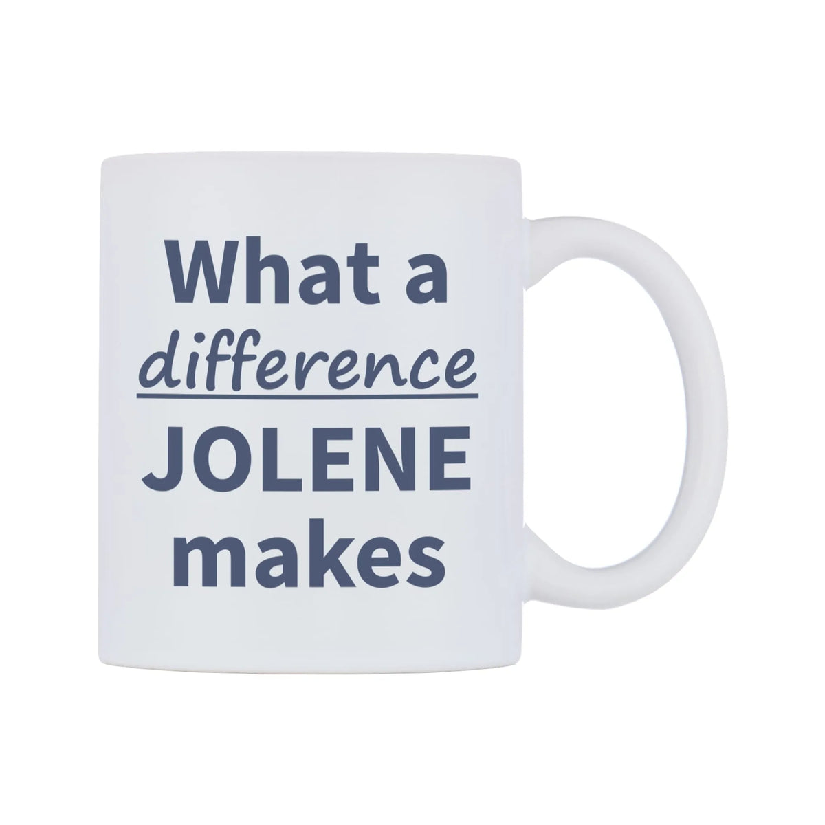 What a difference JOLENE makes Mug — mug, left side, on a white background