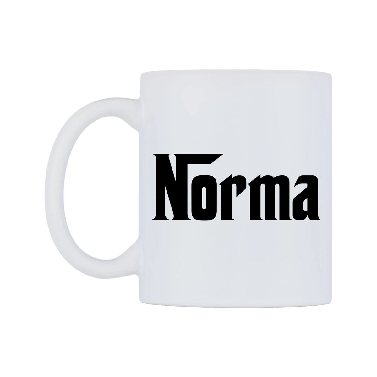 Norma - Godfather Themed Mug — white 11oz gloss mug, right side, on a white background