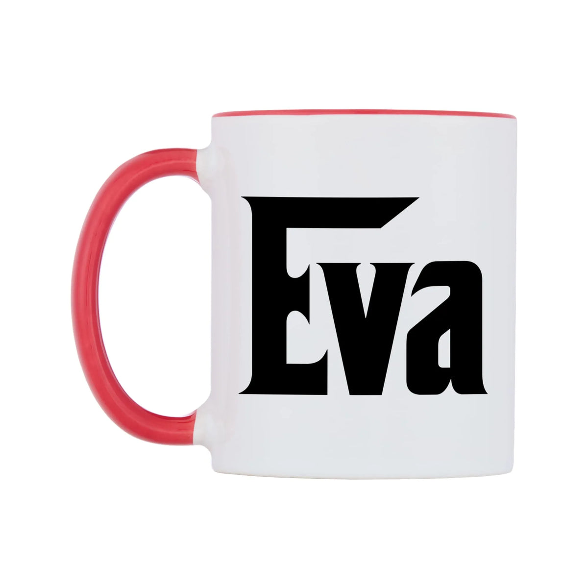 Eva - Godfather Themed Mug — white 11oz gloss mug with a red inside and handle, right side, on a white background
