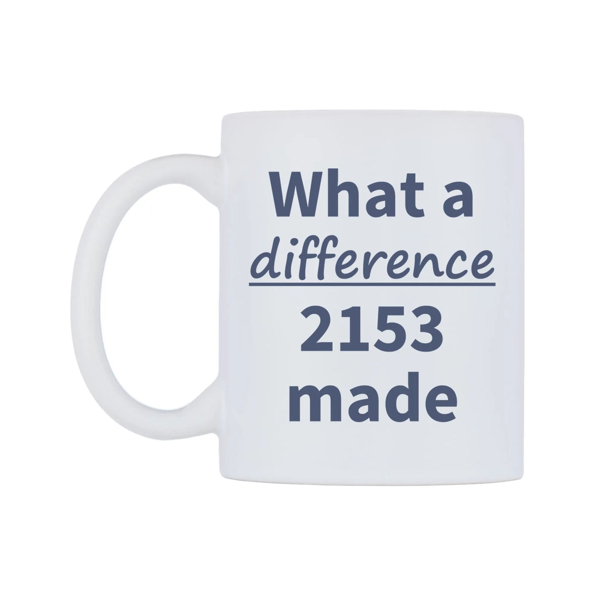 What a difference 2153 made Mug — mug, right side, on a white background