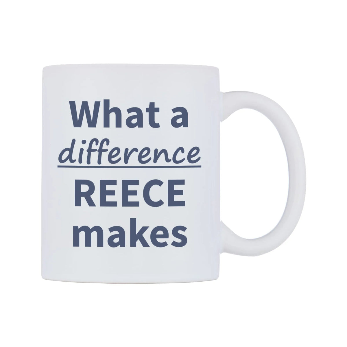 What a difference REECE makes Mug — mug, left side, on a white background