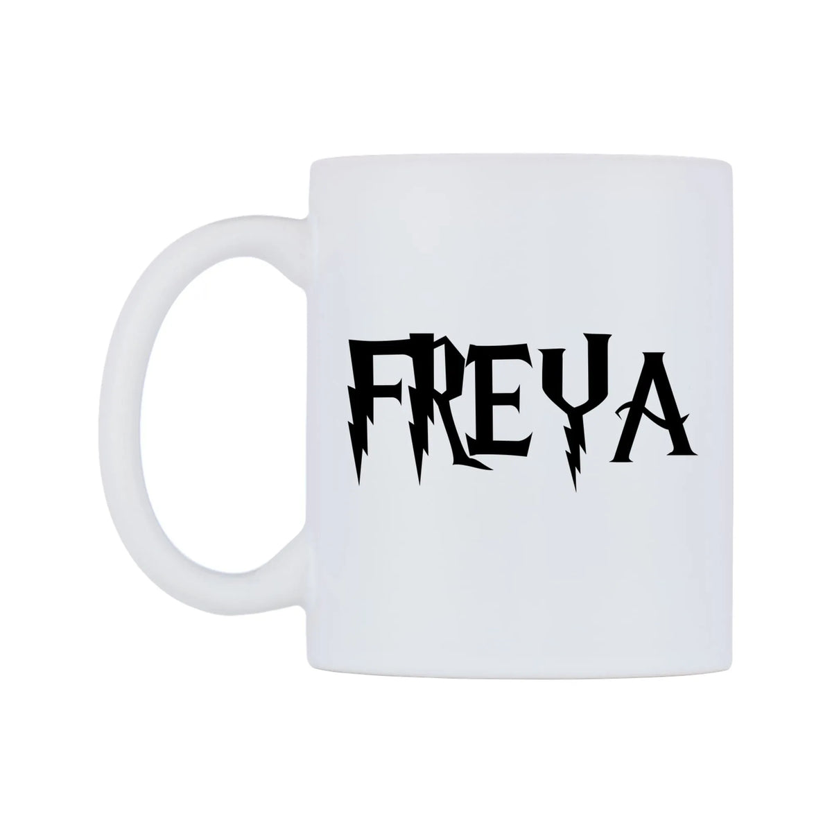 Freya - Wizard Themed Mug — white 11oz gloss mug, right side, on a white background